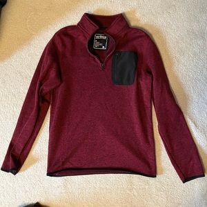 Men’s Urban Pipeline Quarter Zip Collared Sweater Dark Red Medium